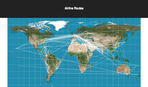 Screenshot of airline routes viewer application